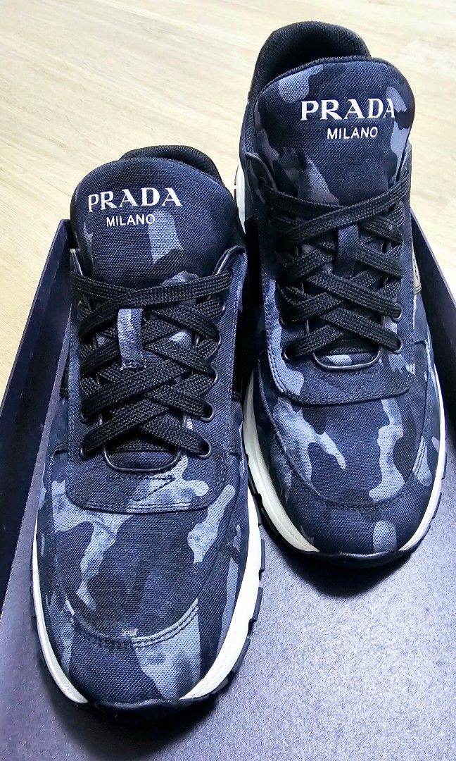 Prada Camou Sneaker Men s Fashion Footwear Sneakers on Carousell