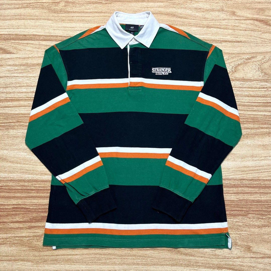 Rare] Polo Shirt H&M Stranger Things Striped Long Sleeve (M