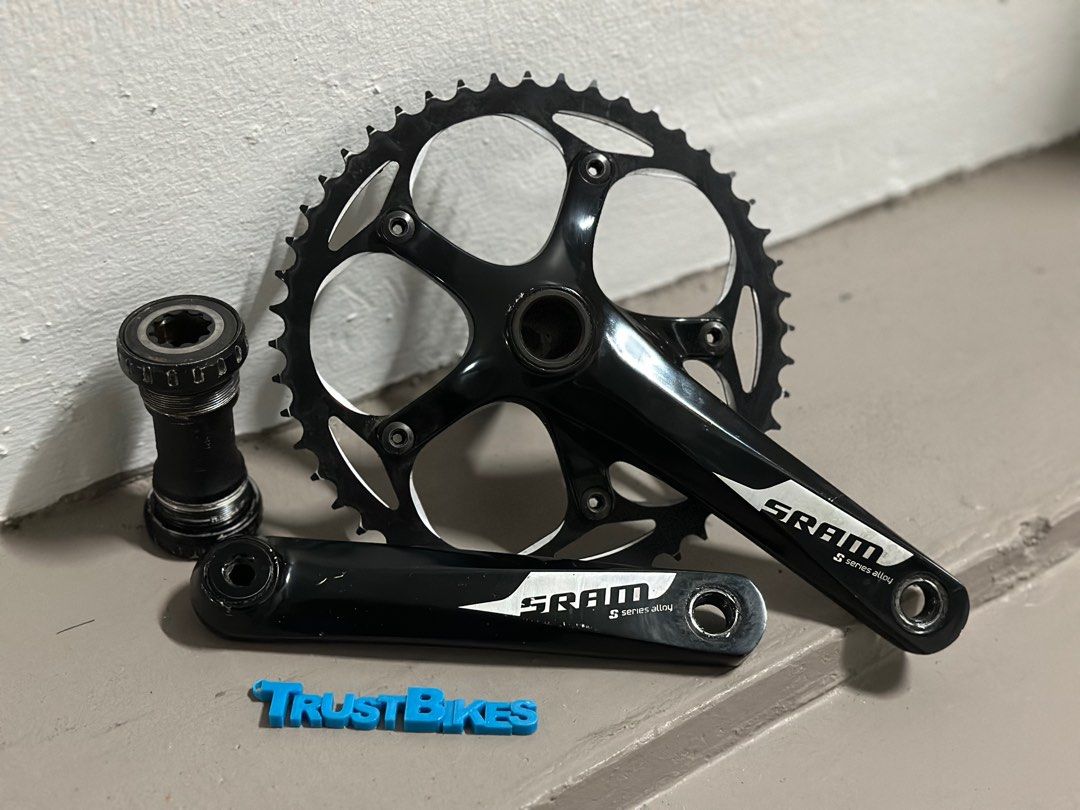 Sram S300 hollowtech crankset for fixie fixed gear bike single speed track bicycle Sports Equipment Bicycles Parts Parts Accessories on Carousell