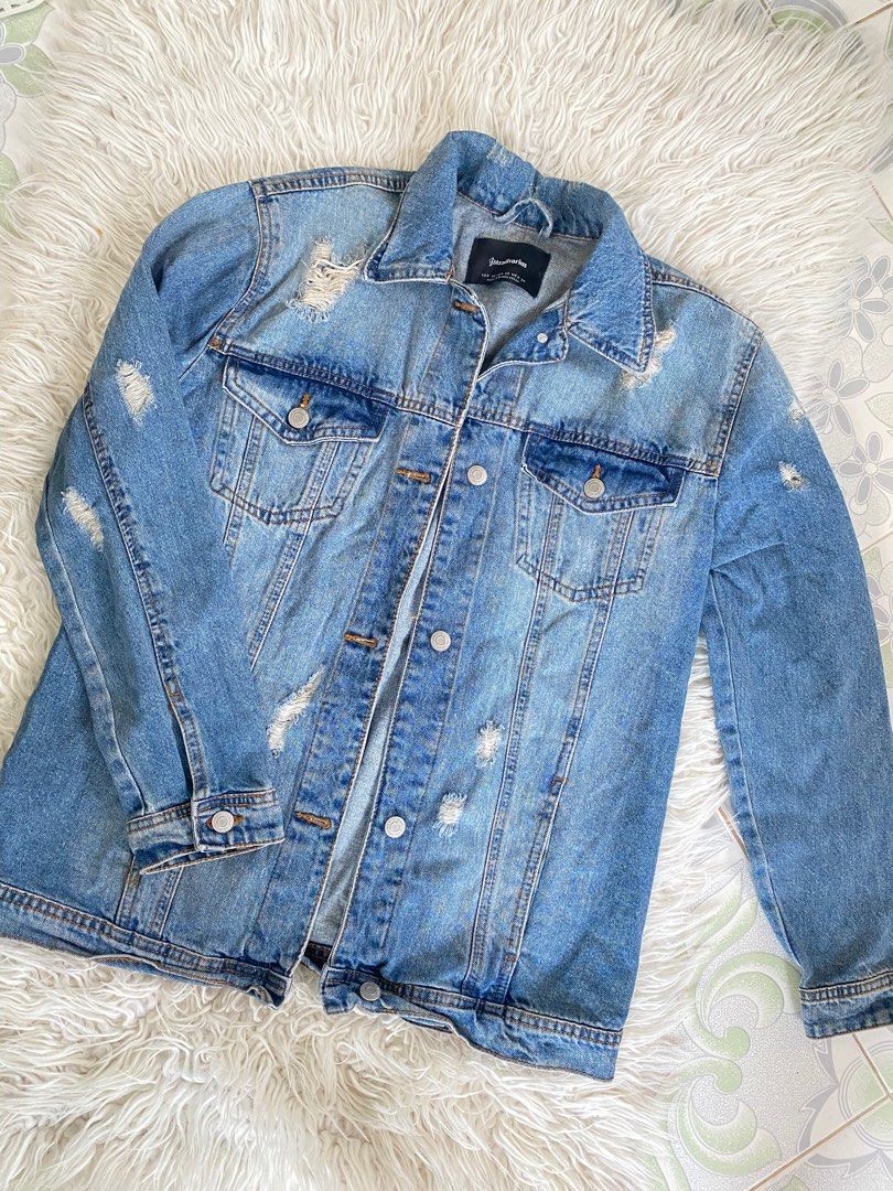 Stradivarius oversized denim jacket best sale