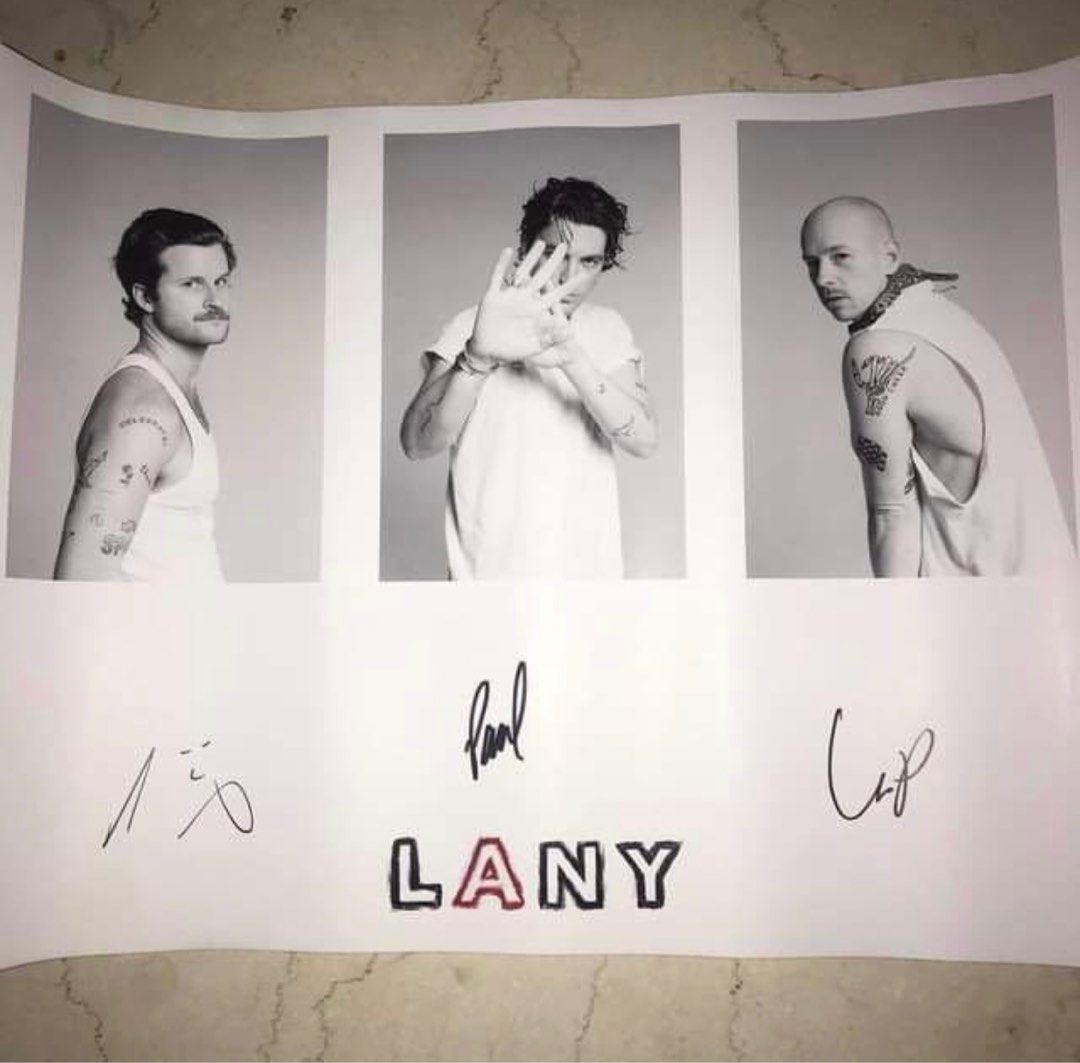 SUPERSALE Signed LANY POSTER (Category: Vinyls) located in Manila. Submitted by stefandraboutique (Listing ID 1335030735, Image 1). Description: Perfect for framing. Just stored so signs of storage (back poster only) defo brand new front! ❤️.