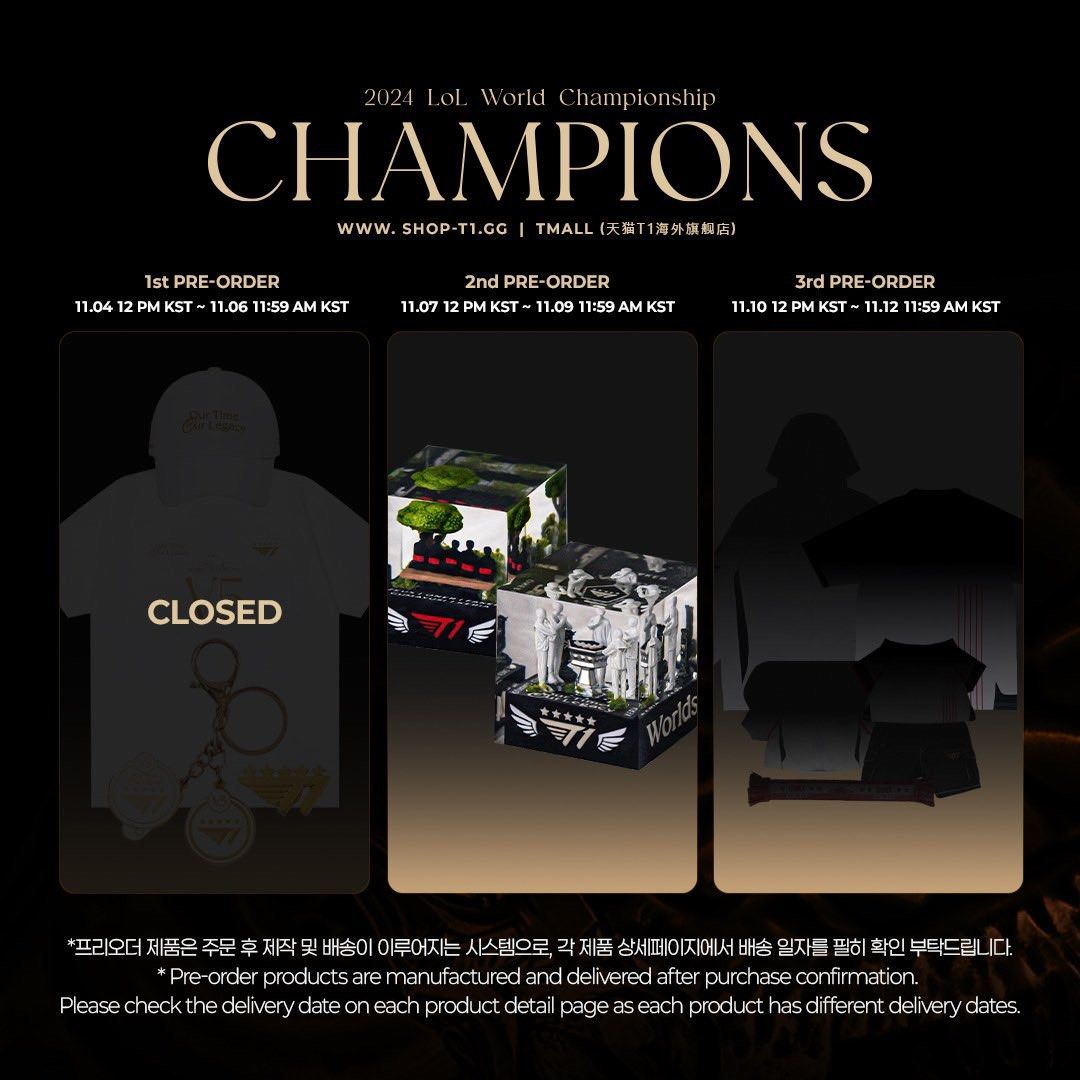 T1 merchandise for the Worlds 2024 Champions Series T1 Faker, Video