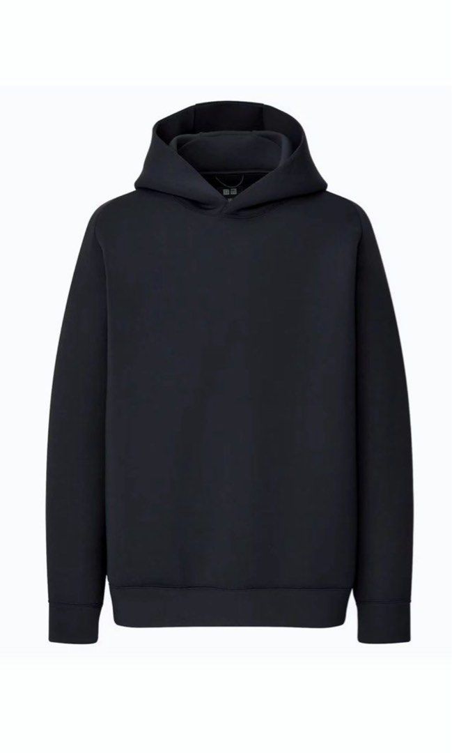 UNIQLO ULTRA STRETCH DRY SWEAT HOODIE IN BLACK Men s Fashion Tops Sets Hoodies on Carousell