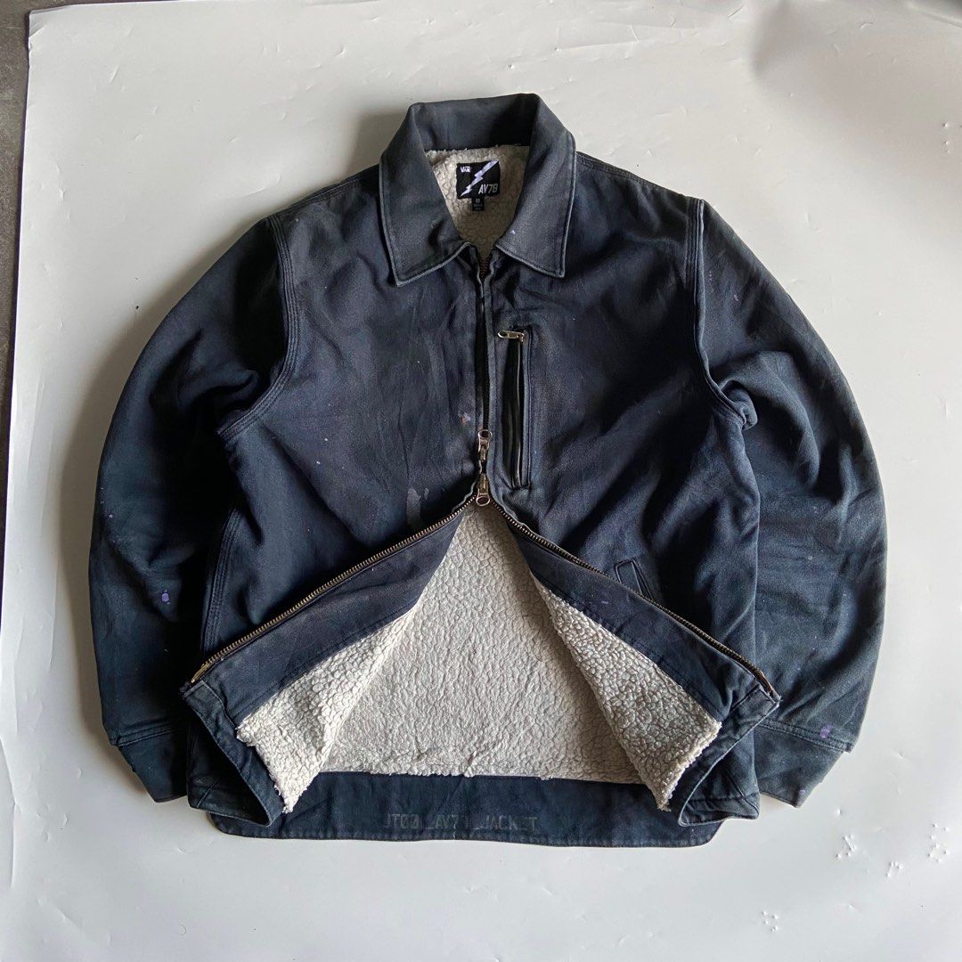 Vintage Vans AV78 Prussian Blue Work Jacket Fesyen Pria Pakaian Baju Luaran di Carousell