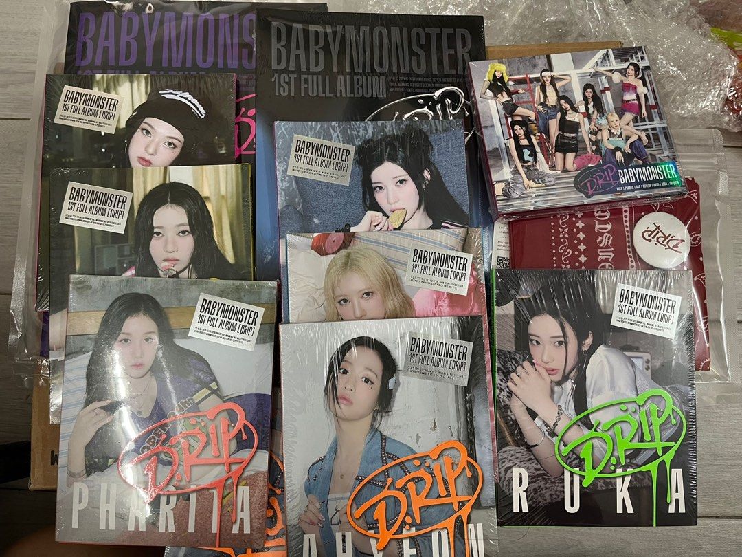 [現貨] babymonster DRIP 專輯 全新未拆 小卡 yg tag album jewel case zip lock binder  bandana
