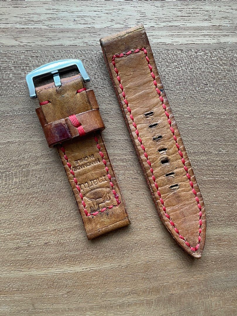 Handmade Leather Strap by Martu Made in Chile 22mm Men s Fashion Watches Accessories Watches on Carousell
