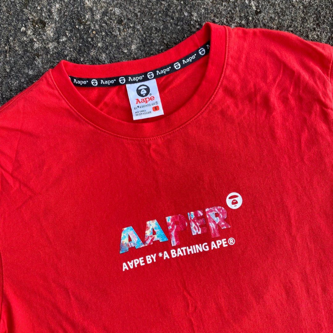 AAPE BY A BATHING APE TEE Fesyen Pria, Pakaian Baju Luaran di