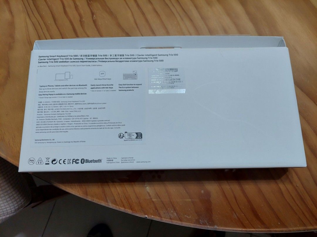 Bluetooth Keyboard (Category: Computer Keyboard) located in Manila. Submitted by dmayordomo51305 (Listing ID 1335163392, Image 2). Description: Samsung Keyboard Trio 500; typing on phones, tablets and other devices via Bluetooth, easily launch three favorite applications with Hot-Keys; made in China.