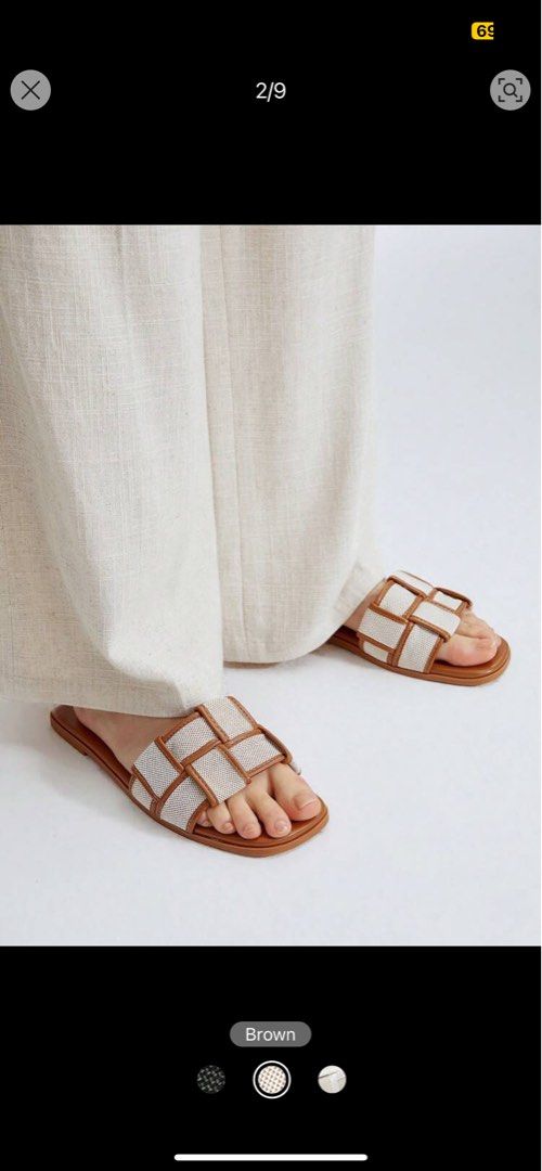 brown sandals (Category: Flats & Sandals) located in Quezon City. Submitted by declutterwsof (Listing ID 1335085324, Image 2). Description: bought from shein never worn just tried it on EUR 36 - fits size US 6 to 6.5.