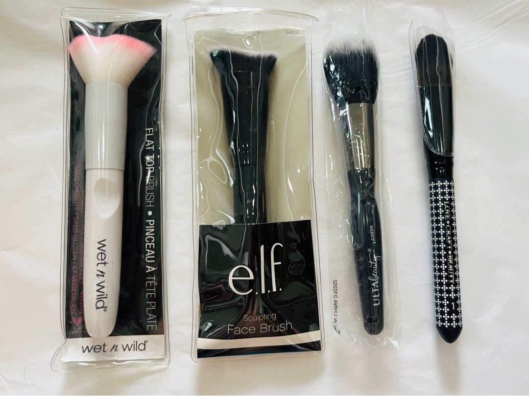 Bundle BRUSH (Category: Makeup) located in San Juan City. Submitted by cashfrancefashioncosmetics_ph (Listing ID 1335231967, Image 1). Description: ‼️BUNDLE 1150 Elf sculpting brush Wet&Wild Flat top Brush Loce craft beauty 1 Ultabeauty cheek .