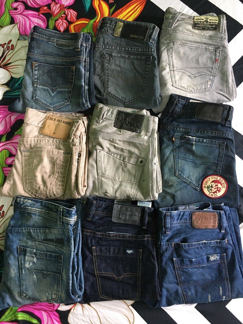 Diesel,True Religion, Replay Jeans (Category: Jeans) located in Manila. Submitted by mac1780 (Listing ID 1335100447, Image 1). Description: All authentic Bnew to excellent condition No alterations/ no issues Dm for inquiries .