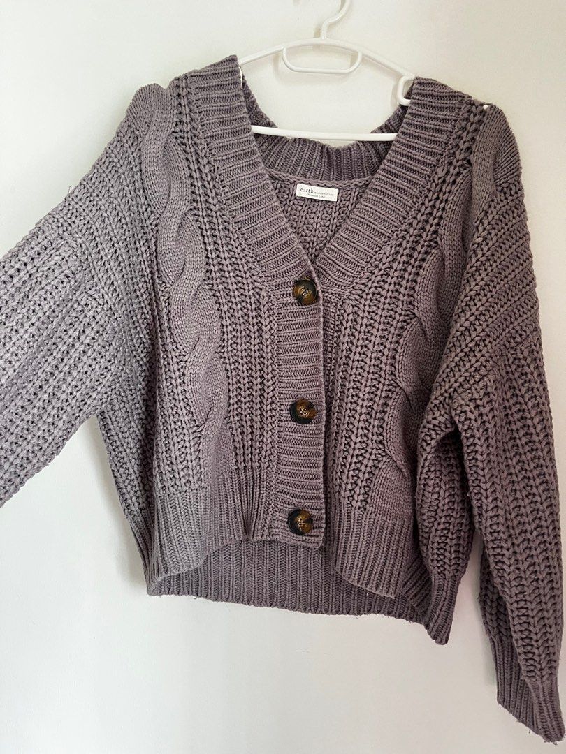 Dusty Purple Cardigan Knitwear