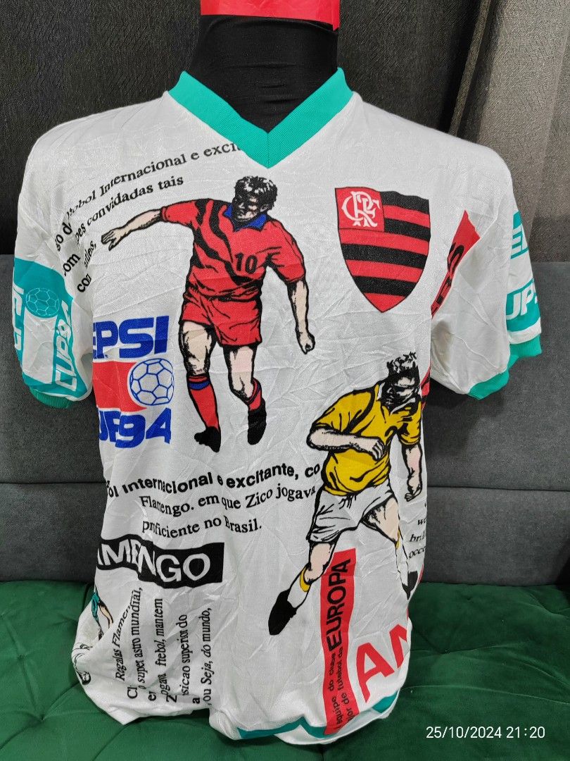 VINTAGE PEPSI CUP 94 FLAMENGO JERSEY, Men's Fashion, Tops & Sets, Tshirts &  Polo Shirts on Carousell