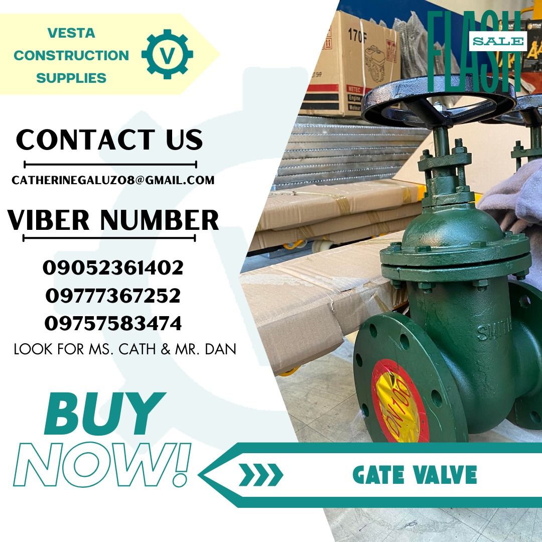 GATE VALVE (Category: Construction & Building Materials) located in Manila. Submitted by cathvesta_sales (Listing ID 1335127190, Image 1). Description: .