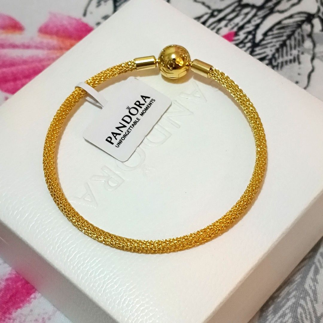 Pandora moments mesh bracelet gold 2025