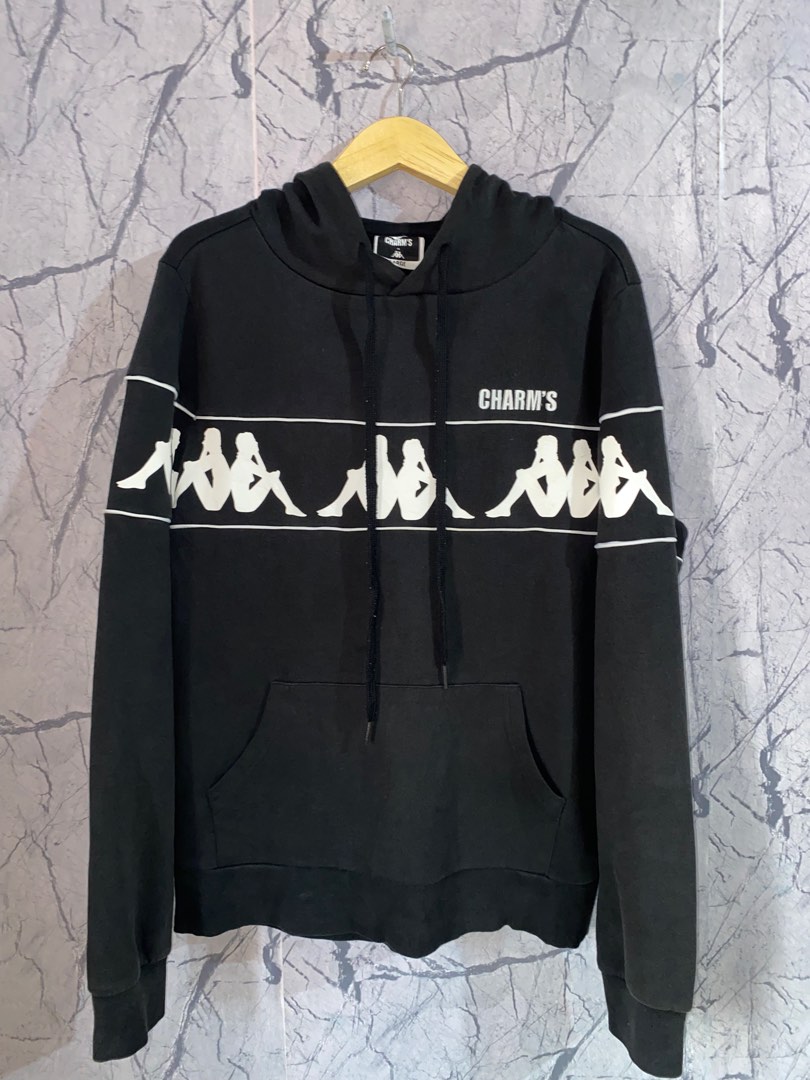 Hoodie Kappa x charms, Fesyen Pria, Pakaian Atasan di Carousell
