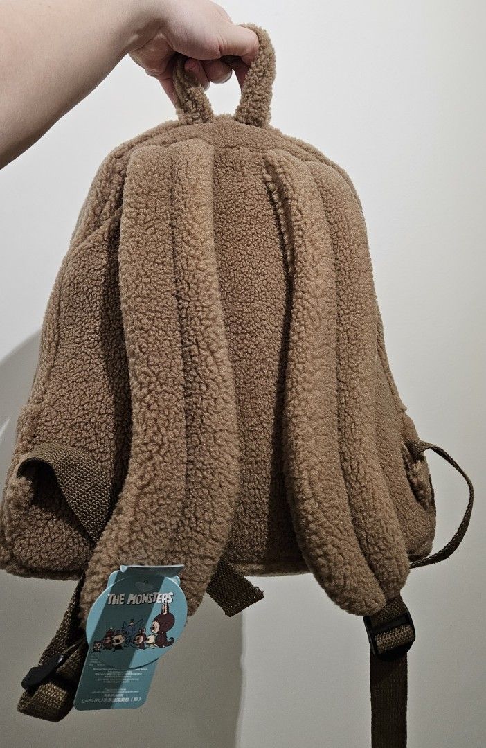 Popmart Labubu berber fleece backpack (brown)