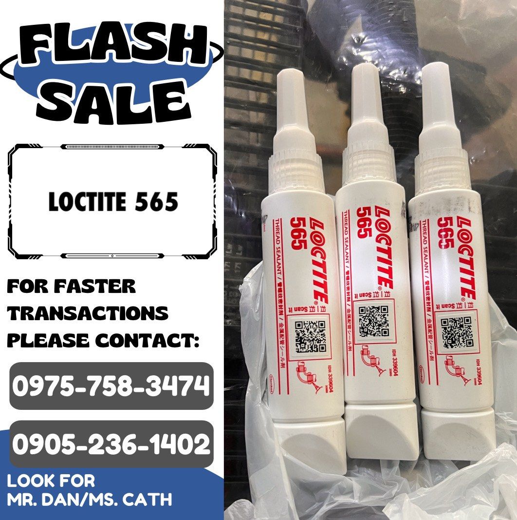 Loctite 565 (Category: Construction Tools & Equipment) located in Manila. Submitted by imdanpaolo10 (Listing ID 1335142834, Image 1). Description: FLASH SALE!! Loctite 565 For faster transaction please look for Mr. Dan/Ms. Cath OPEN FOR DELIVERY! Mode of payments •Bank Transfer •Gcash •Cash MESSAGE US NOW!.