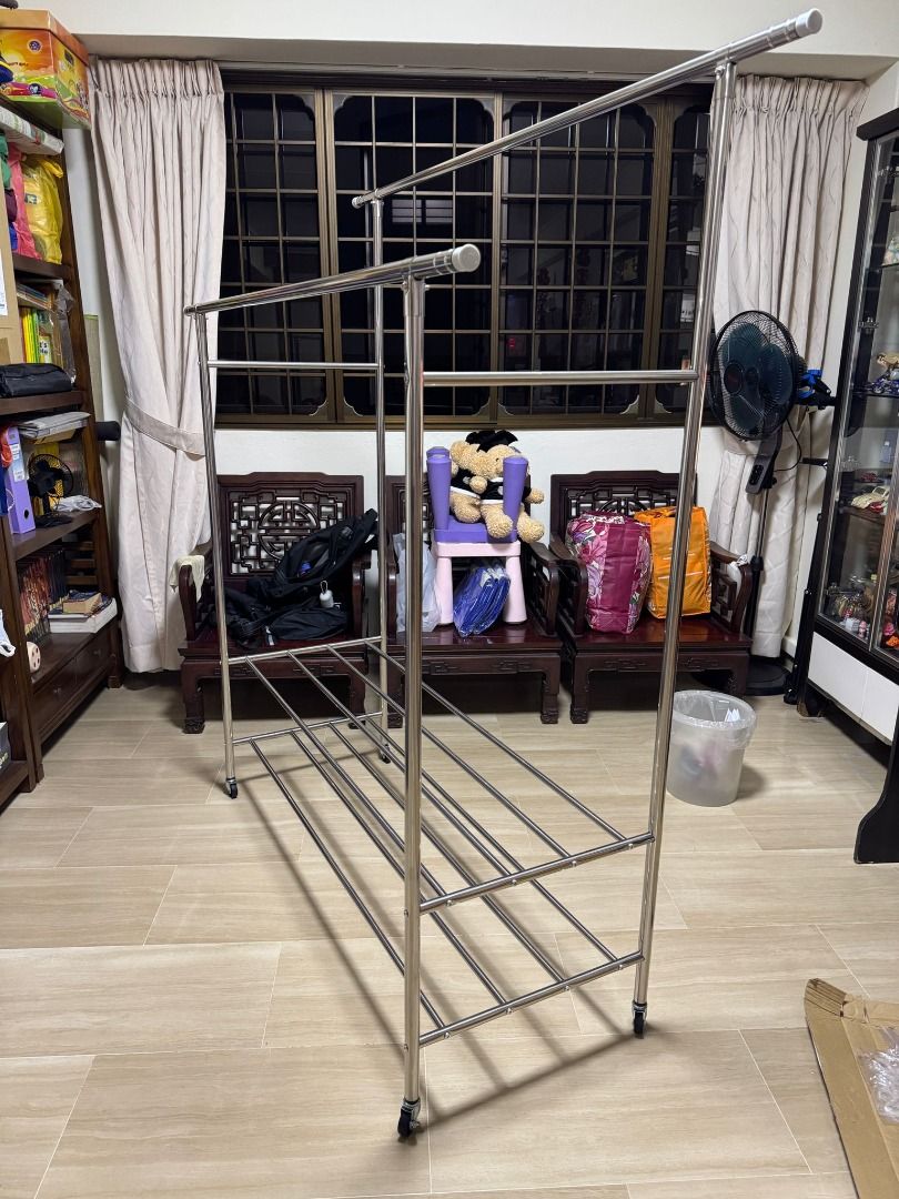 Luxe Extendable Double Pole Mobility Stainless Steel Clothes
