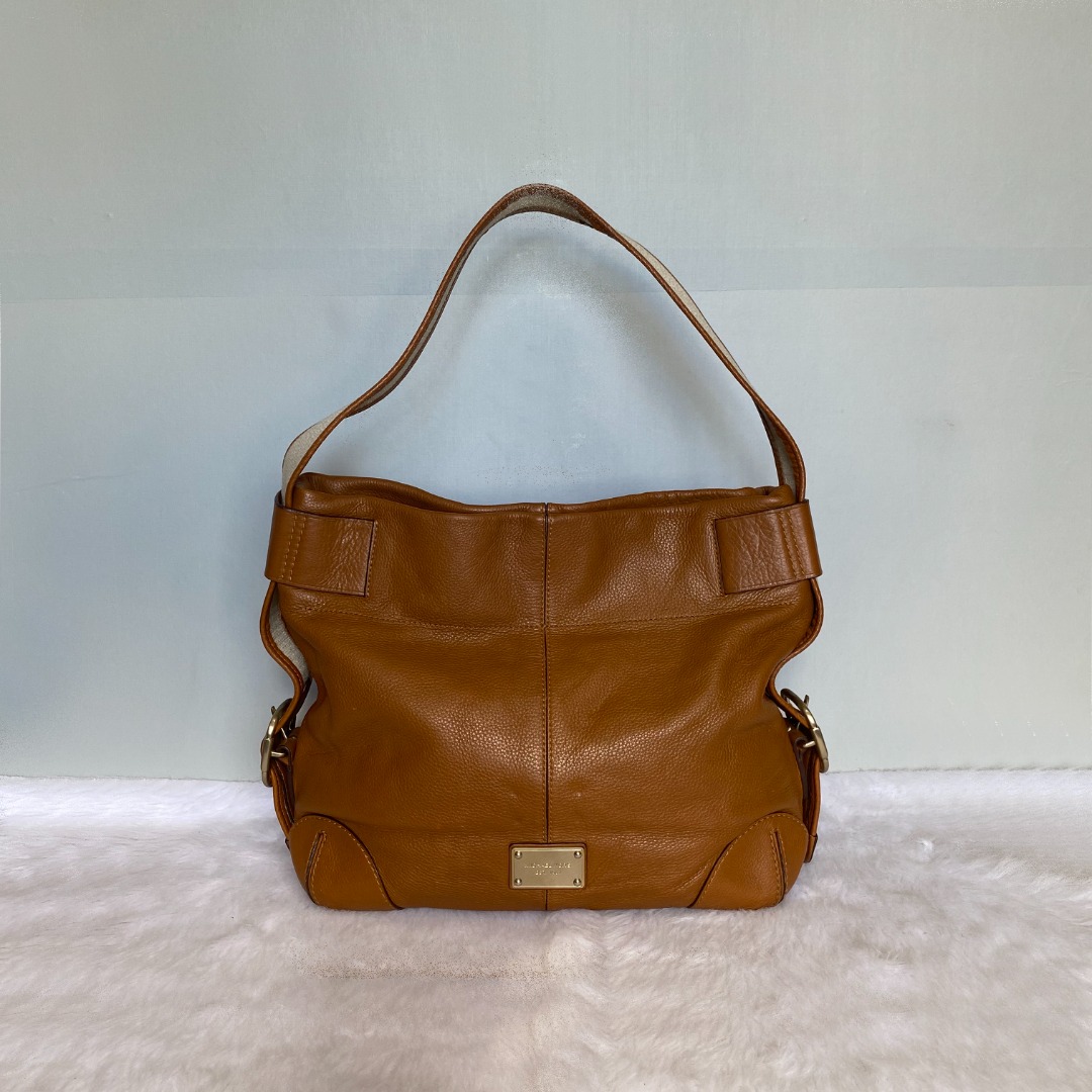 Michael Kors Griffin Brown Tan Leather Hobo Shoulder Bag