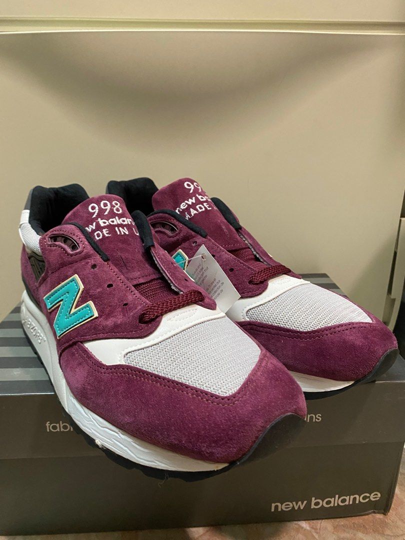 New balance 998 Burgundy Chalk, 男裝, 鞋, 波鞋- Carousell