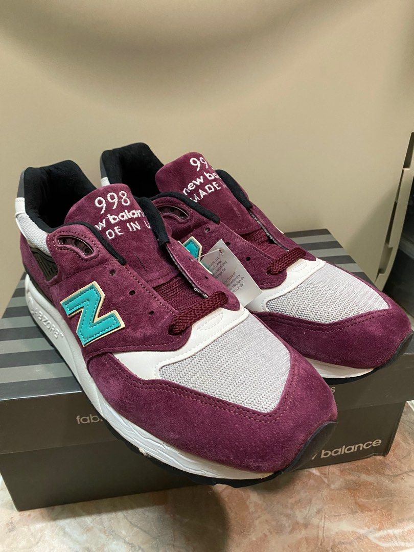 New balance 998 burgundy chalk on sale