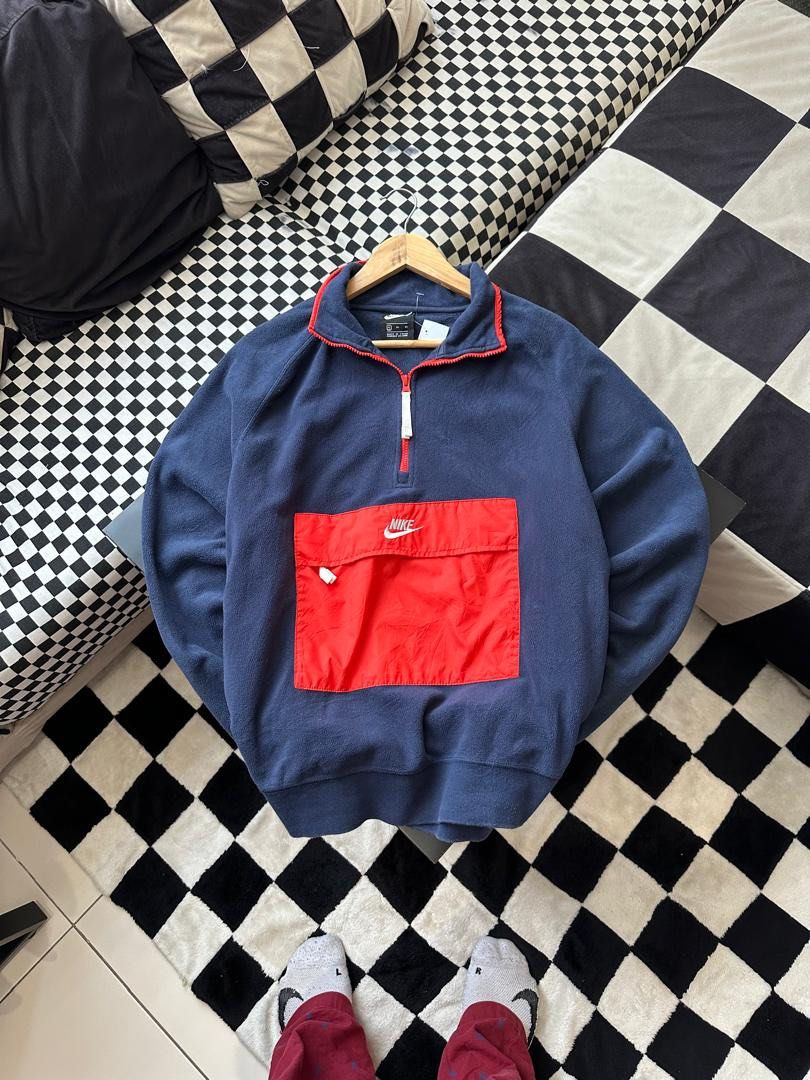 NIKE CENTER FLEECE HALF ZIPPER Men s Fashion Tops Sets Hoodies on Carousell