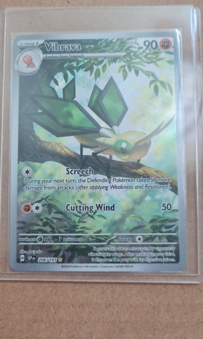 Pokemon TCG Surging Sparks Vibrava IR 206/191, Hobbies & Toys, Toys & Games  on Carousell