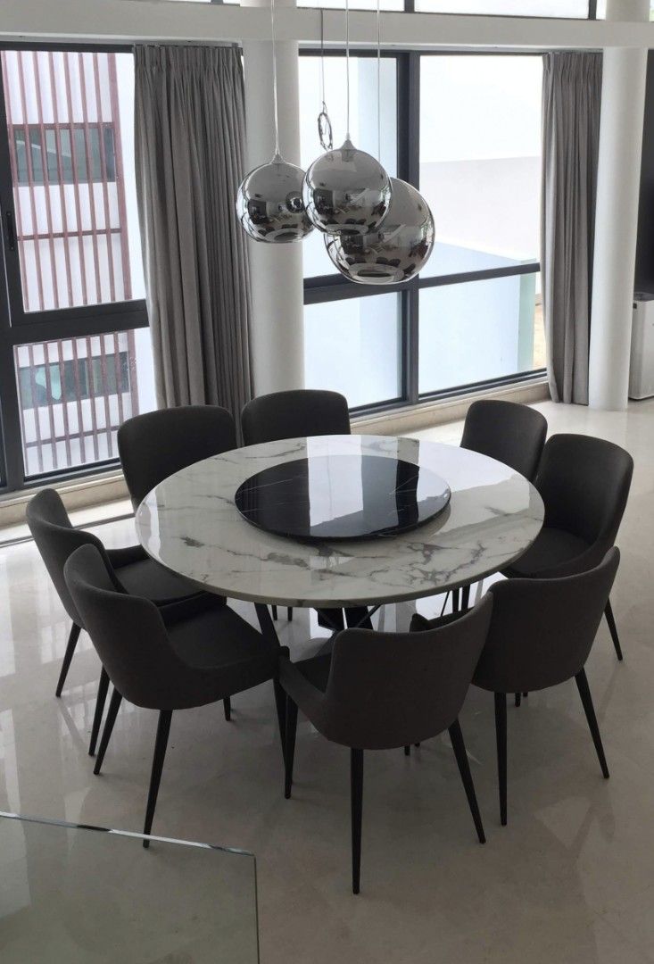 Premium quality marble dining table (8 seater), Furniture & Home Living