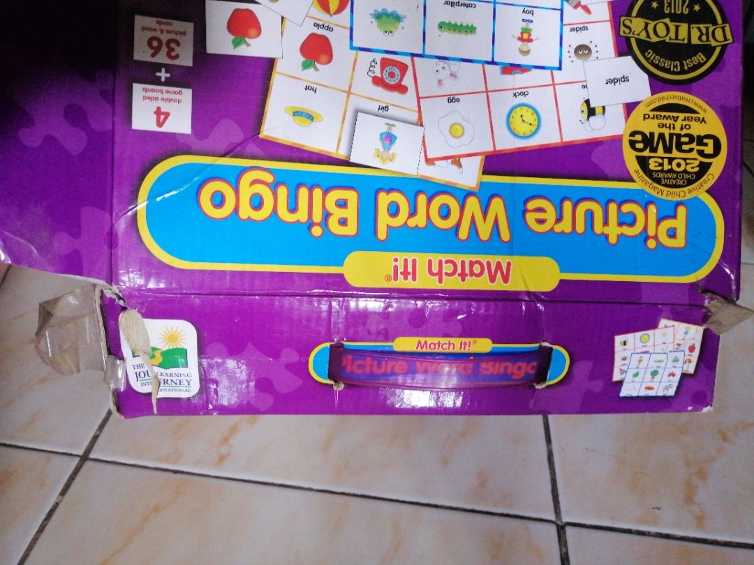 Picture Word Bingo (Category: Board Games & Puzzles) located in Caloocan City. Submitted by lizcor (Listing ID 1335077590, Image 3). Description: damaged box but still in good condition. complete..