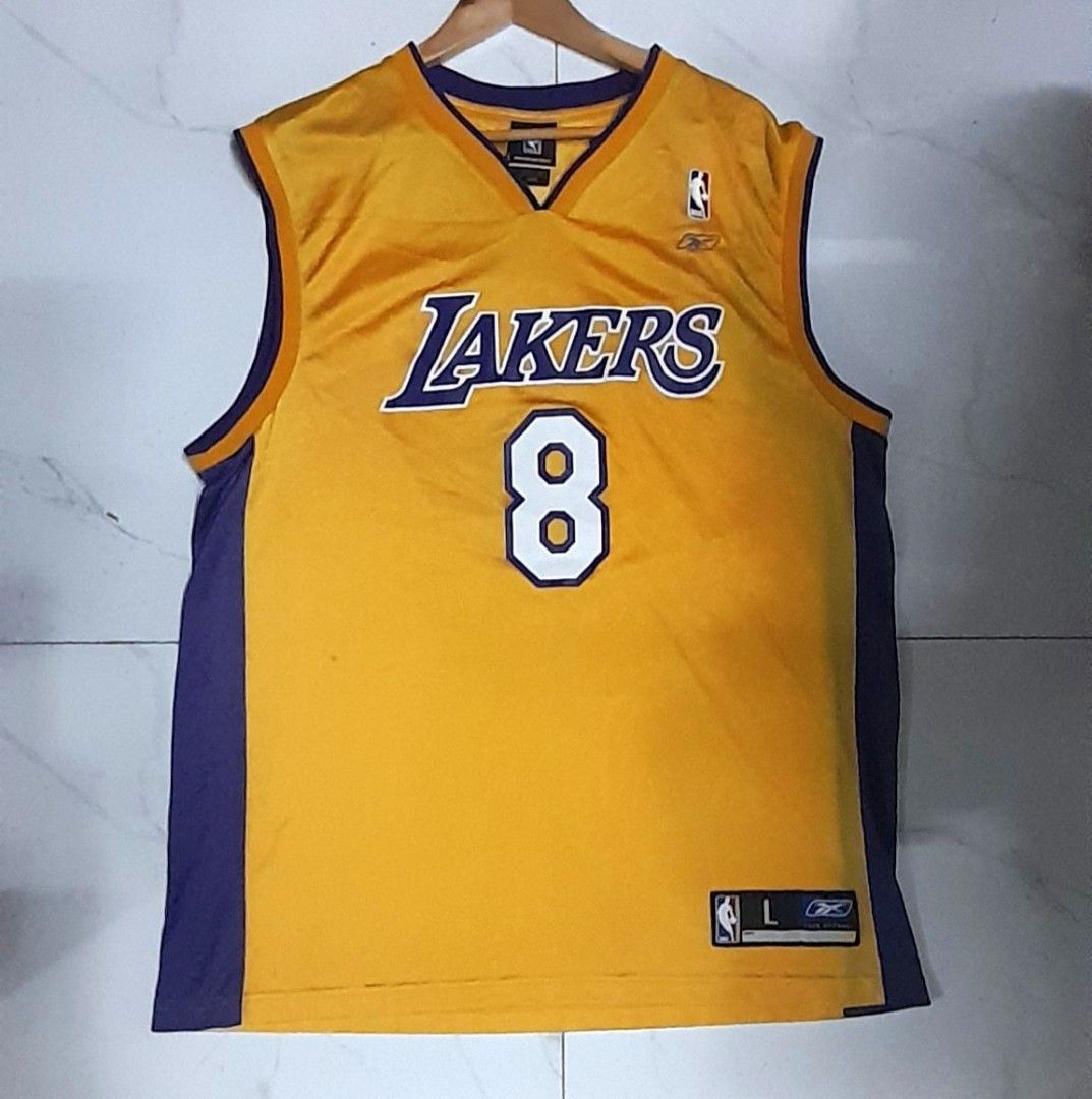 REEBOK LAKERS No. 8 BRYANT BASKET BALL JERSEY L Men s Fashion Activewear on Carousell