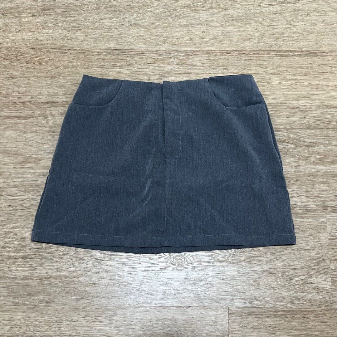 SHEIN A Line Mini Skirt Grey, Women's Fashion, Bottoms, Skirts on