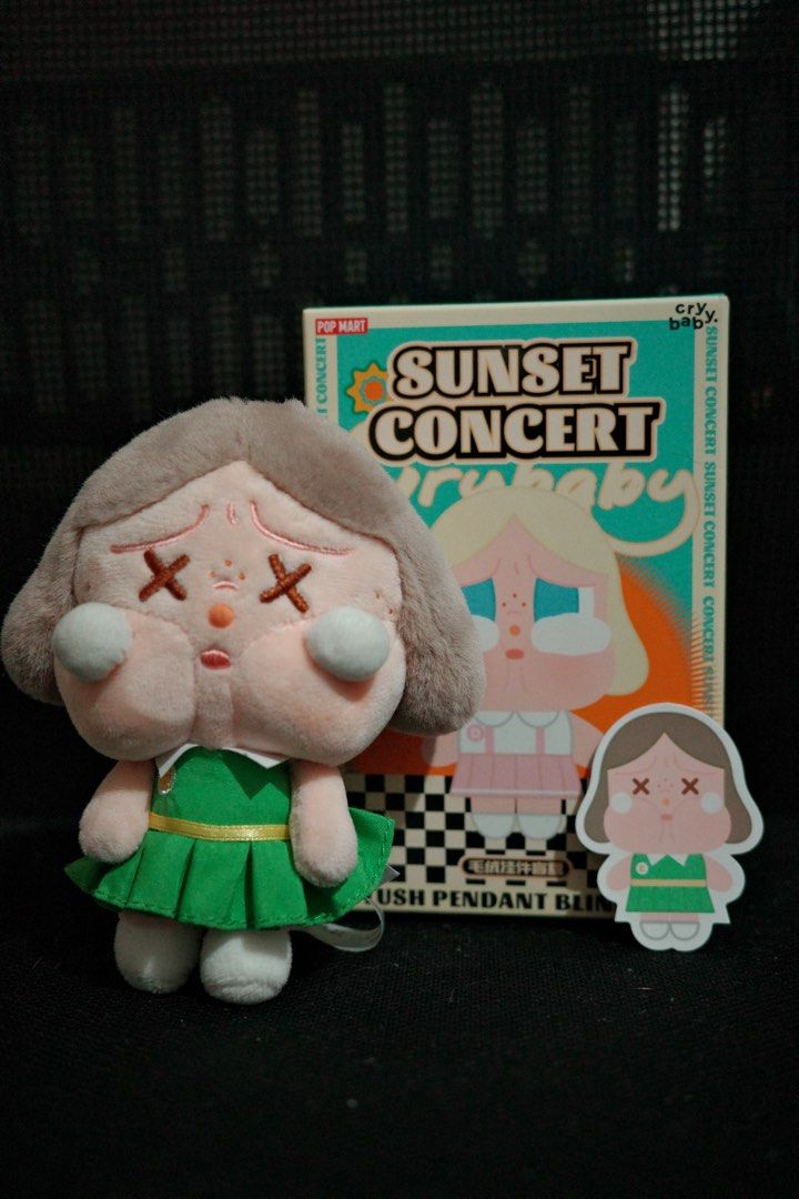 Sunset Concert Plush Pendant Dim Green (Category: Designer & Blind Box Toys) located in Quezon City. Submitted by mrsdomsans (Listing ID 1335147812, Image 1). Description: Authentic Popmart Open box Open foil My personal plush pendant.