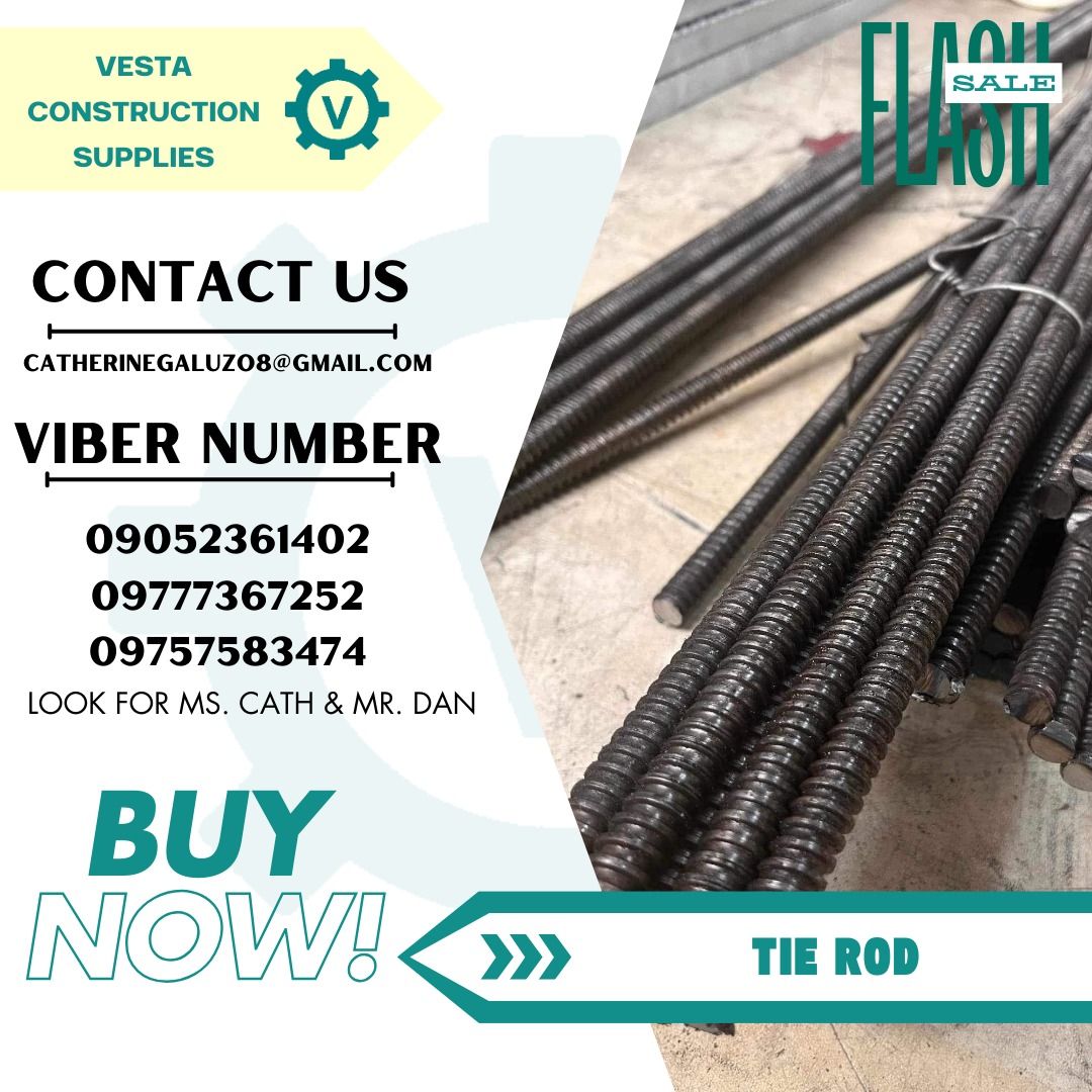 TIE ROD (Category: Construction & Building Materials) located in Manila. Submitted by cathvesta_sales (Listing ID 1335126696, Image 1). Description: .
