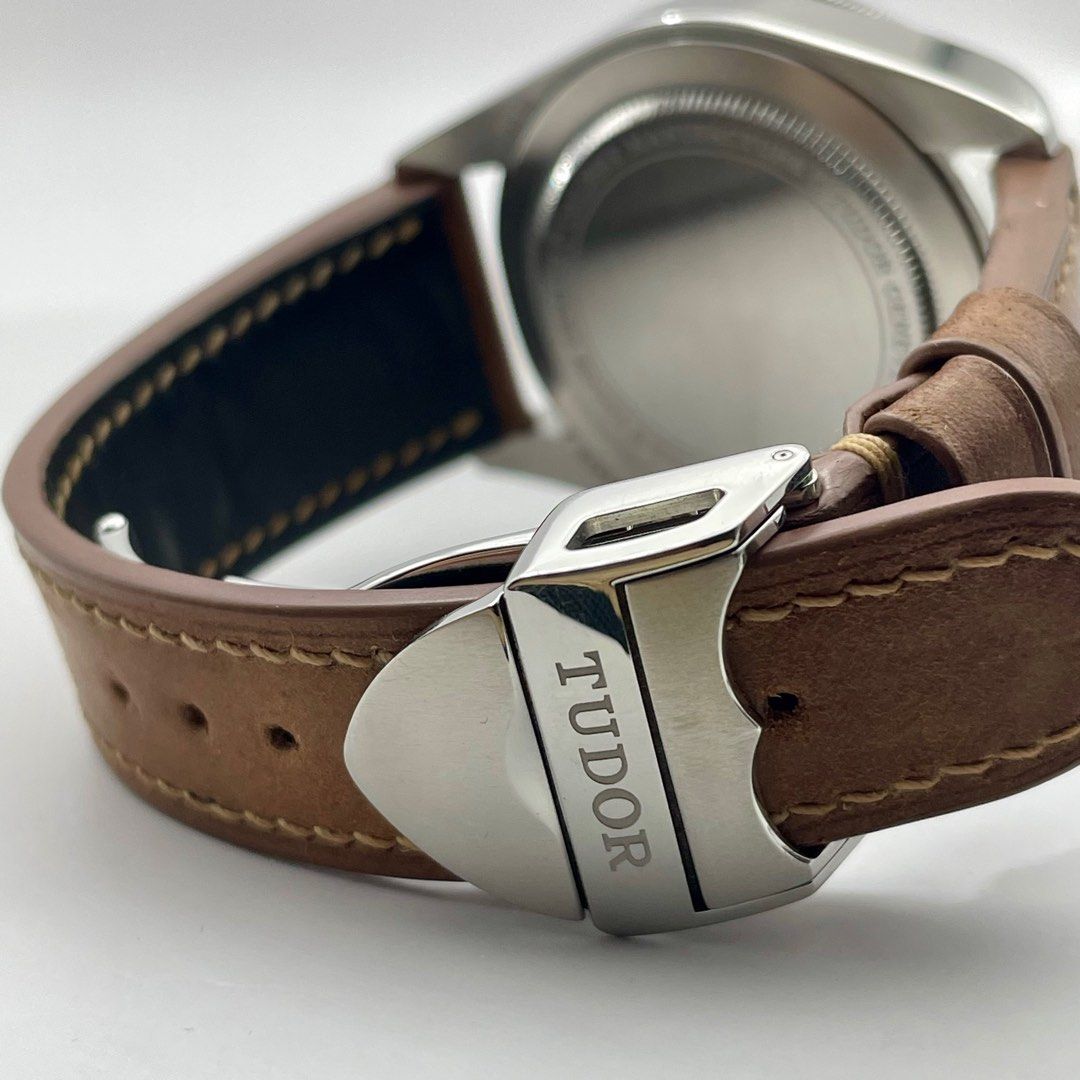 Fifty Eight Tudor Leather Strap Clasp Tudor Black Bay 58 Leather