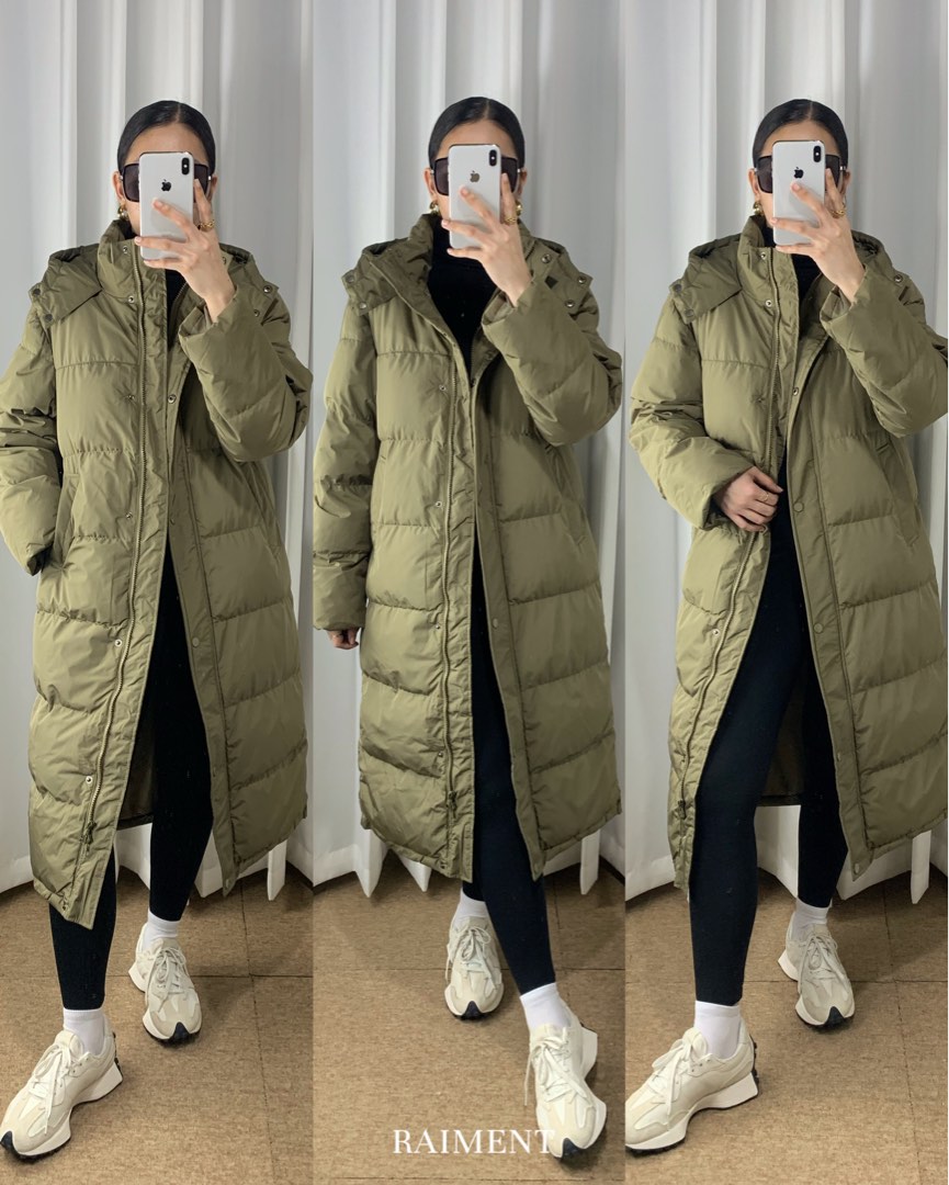 Sale AVAILABLE Olive green long puffer coat Unisex long puffer coat Please read first the description below Women s Fashion Coats Jackets and Outerwear on Carousell