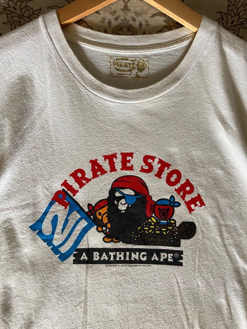 Bathing ape pirate tee human made palace supreme cdg stussy fred perry prada balenciaga gucci lv jil sander Men s Fashion Tops Sets Tshirts Polo Shirts on Carousell
