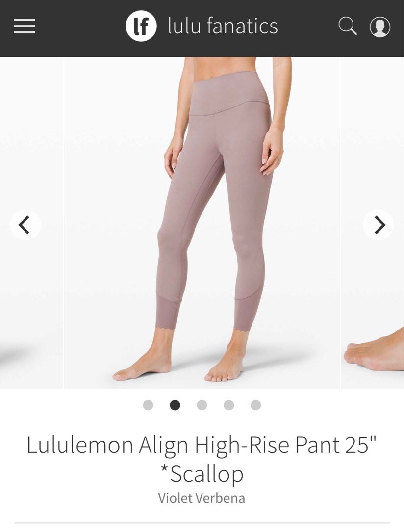 BNWT Lululemon scallop align 25” size 4 (violet verbena), Women's Fashion,  Activewear on Carousell