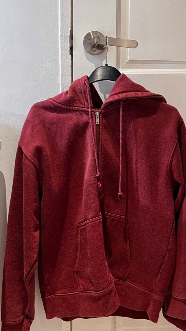 brandy melville burgundy red christy hoodie Women s Fashion Coats Jackets and Outerwear on Carousell