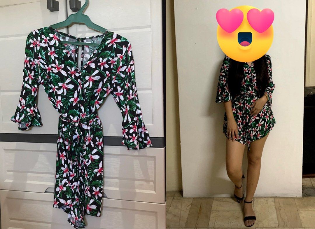 Dress and Jumpsuits For Take All (Category: Dresses) located in Bulacan. Submitted by declutterwithjcl_ (Listing ID 1335291672, Image 1). Description: Jumpsuits Medium to Semi Large 1. may tali sa bewang ung floral 2. Garterized likod nung stripes Dresses 1. All white Forever 21 Overrun (Small, fitted, below the knee length) 2. Longsleeve black H&M Overrun (XS on tag but can fit up to Medium size, above the knee length) 3. Black Stripes (Medium) 