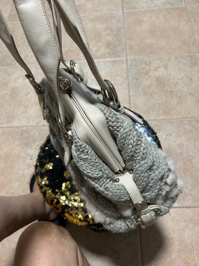Ferragamo wool knitted/ leather bag, Women