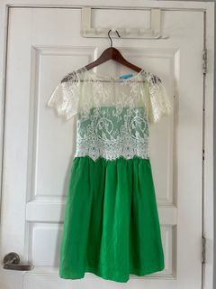 chinese dress ladies Baltic Born Womens Loveland Geo Lace Maxi Dress | Dark Green main image 1