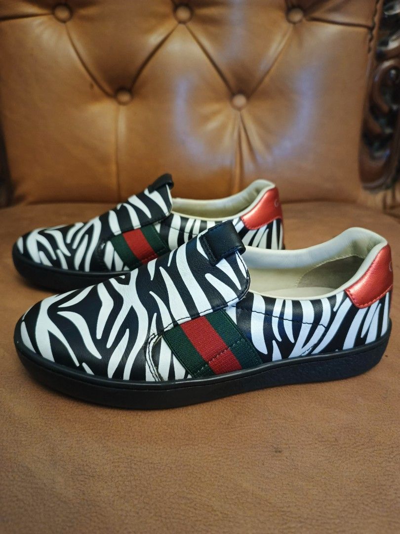 Gucci zebra sneakers clearance