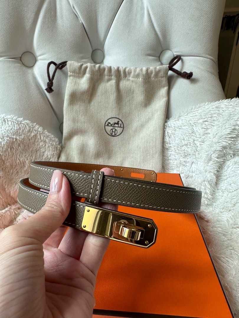 Hermes Kelly Belt (Category: Luxury Accessories) located in Pasig City. Submitted by trinitymj (Listing ID 1335317171, Image 3). Description: Kelly 18 Epsom Etoupe. Almost brand new. Bought last year (2023). Current retail price is USD 1170. .