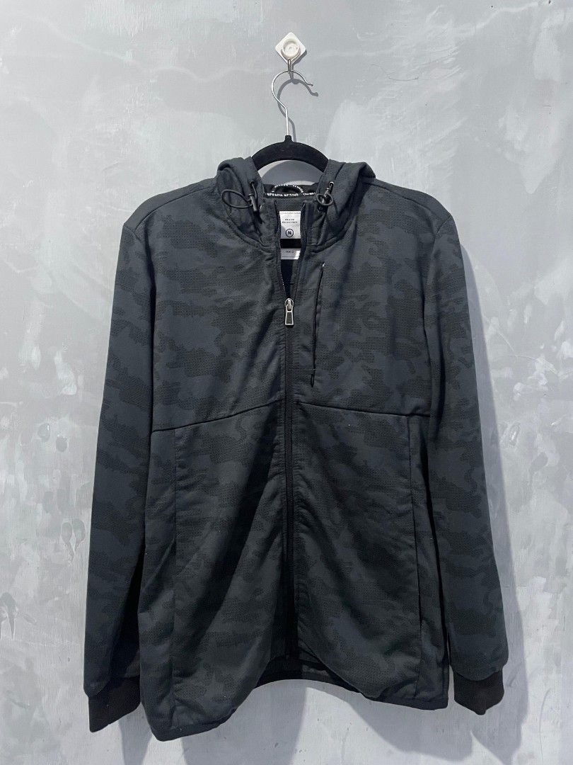 Jaket Camo Nevada Hoodie, Fesyen Pria, Pakaian Baju Luaran di