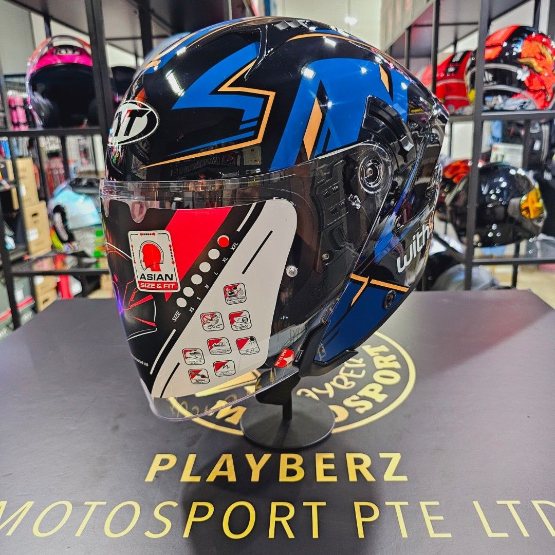 KYT NFJ WITHU HELMET (TRADE IN PROMO.. 🔥🔥!! ) (Category: Motorcycle Apparel) located in Singapore. Submitted by playberzmotosport (Listing ID 1335367183, Image 2). Description: KYT NFJ WITHU HELMET.. 😎💖!! RETAIL PRICE @$185..!! 🔥BRING YOUR OLD USED HELMET FOR TRADE IN AND PAY $145 ONLY.. 🎊💖!! 🌟PSB APPROVED CERTIFIED.. 😊👍!! 🌟BUILD IN SUN VISOR.. 😎!! 🌟BLUETOOTH SPEAKER SPACE SLOT 🌟REMOVABLE AND WASHABLE INNER PADDING 🌟FOR VIEWING OR 