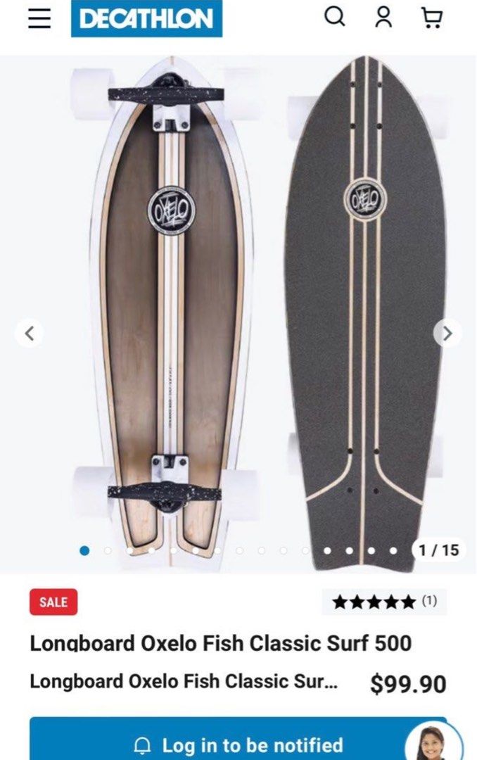 Longboard fish classic surf oxelo cheap