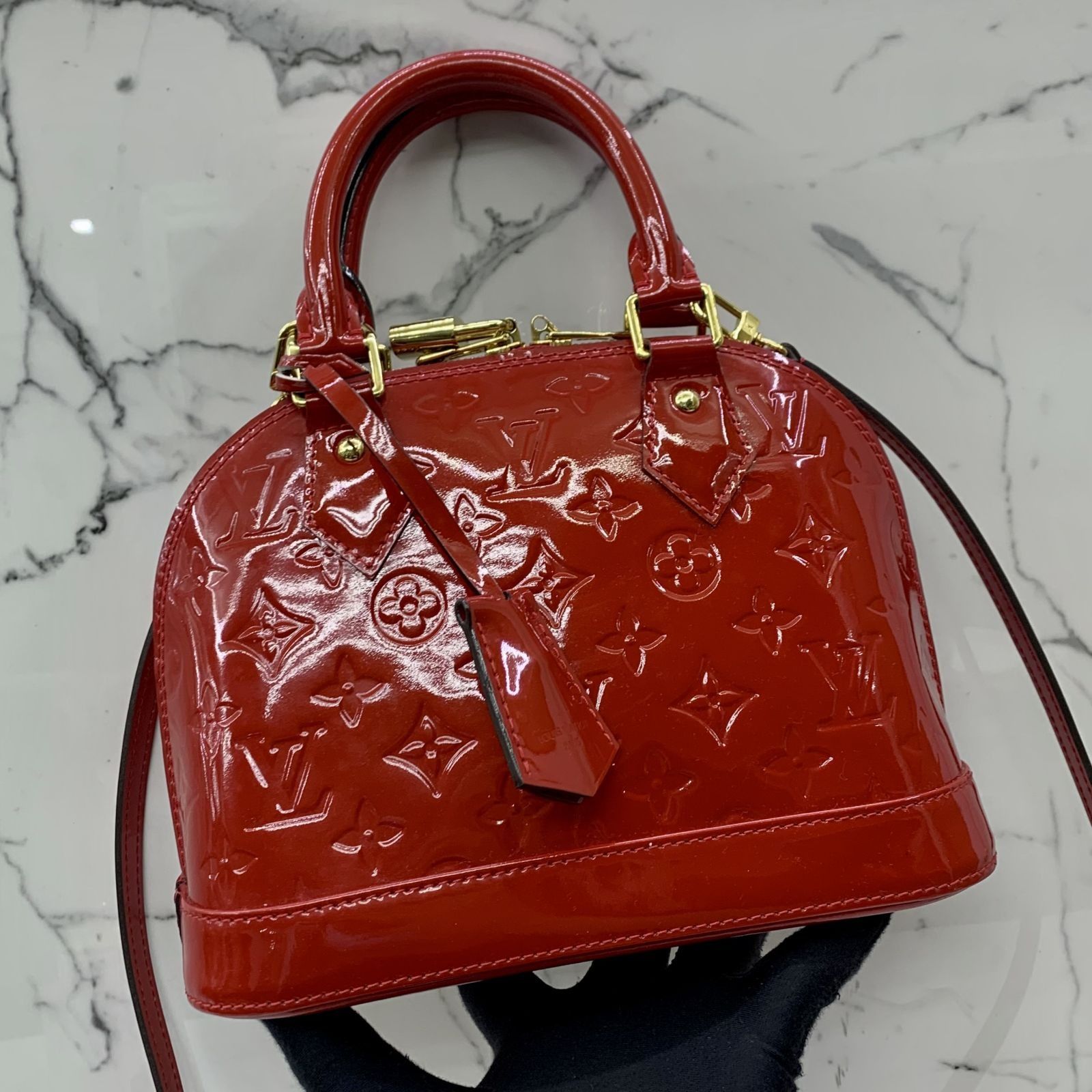 LOUIS VUITTON RED PATENT VERNIS ALMA BB 2WAY SHOULDER BAG 247056736 WE Luxury Bags Wallets on Carousell
