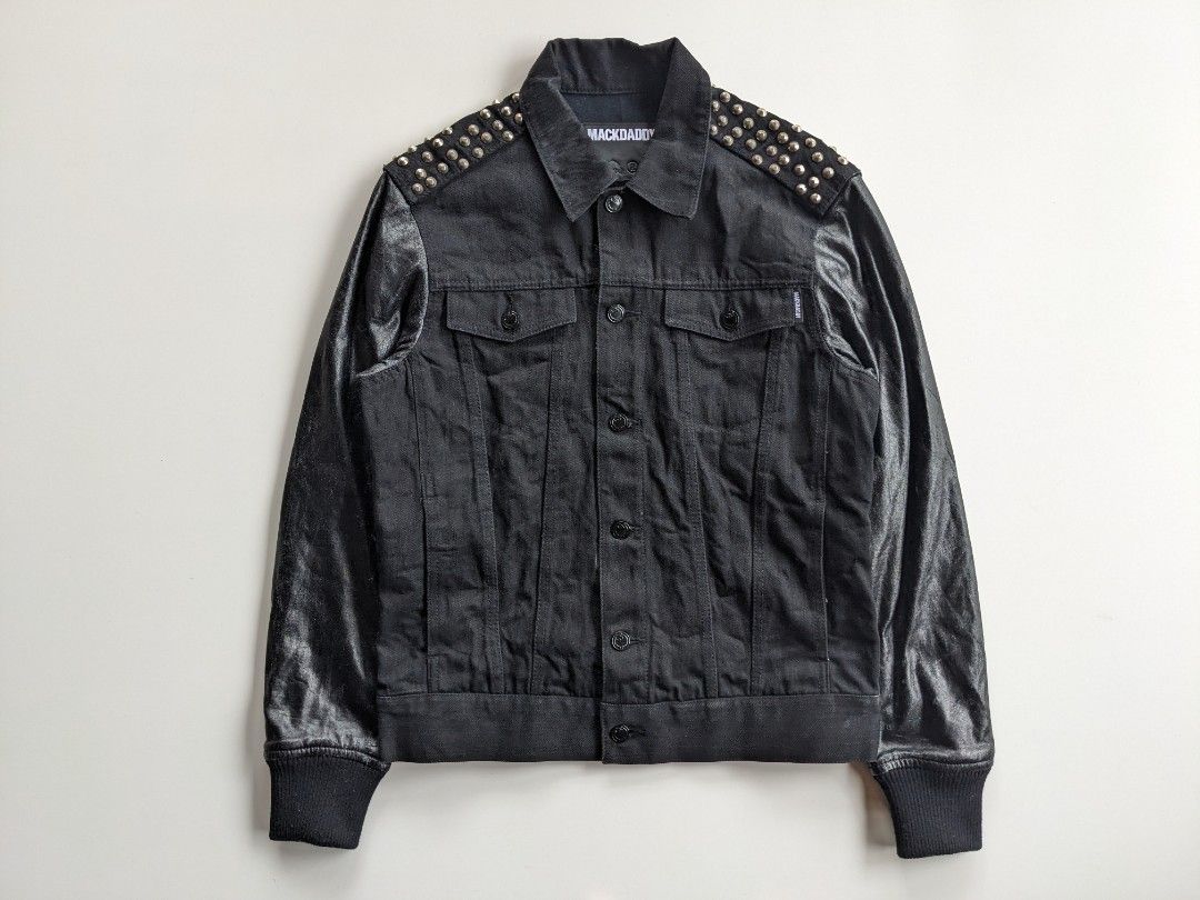 Studded jean jacket mens best sale