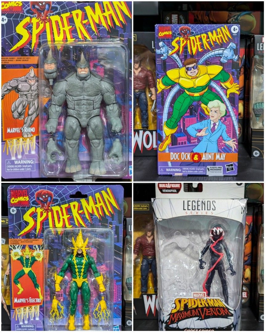 Marvel Legends 11-09-24 (Category: Figurines & Statues) located in Mandaluyong City. Submitted by 4bma_toys (Listing ID 1335266822, Image 1). Description: Sealed Retro Rhino - 2499 Doc Ock - 1799 Sealed Retro Electro - 1499 Ghost Spider - 499 Back On Card Beast - 2699 SOLD MISB Power Princess - 1999 (Loose-No Box - 1949) BIB X-23 - 899 BIB Maverick - 899 KLB Kate Bishop - 999 KLB Hawkeye - 999 KLB US Agent - 799 MISB Capt Falcon - 799 MISB Fox Ma